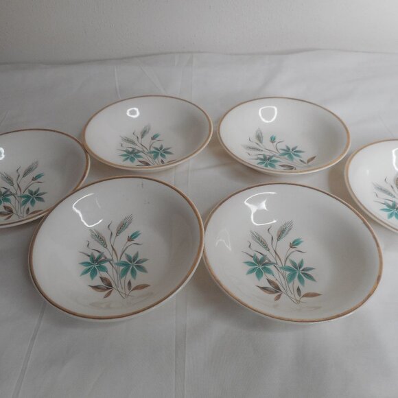 Mount Clemens Other - Lot of 6 Vintage Berry Small Bowls Teal Grey Wheat